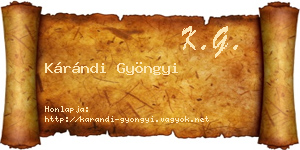 Kárándi Gyöngyi névjegykártya